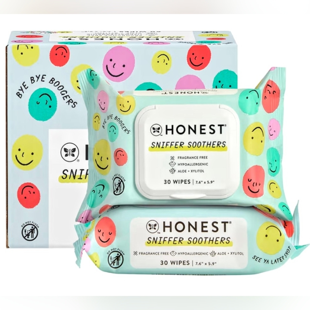 The Honest Company Sniffer Soother Gentle Snot Removing Wipes Plant-Based 60ct.